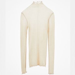 Zara - Scalloped Cotton Turtleneck